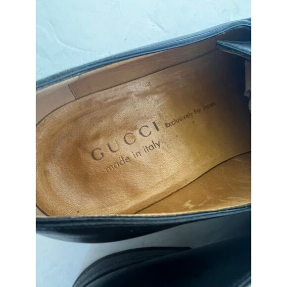 Gucci Men’s Horsebit Black Leather Slip On Loafer Dress Shoes Sz EU 41.5EJ - Picture 10 of 13